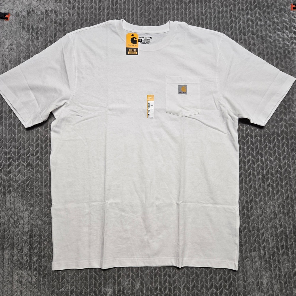 Carhartt K87 White Loose Fit Heavyweight Pocket T-Shirt Mens XL Tall NWT